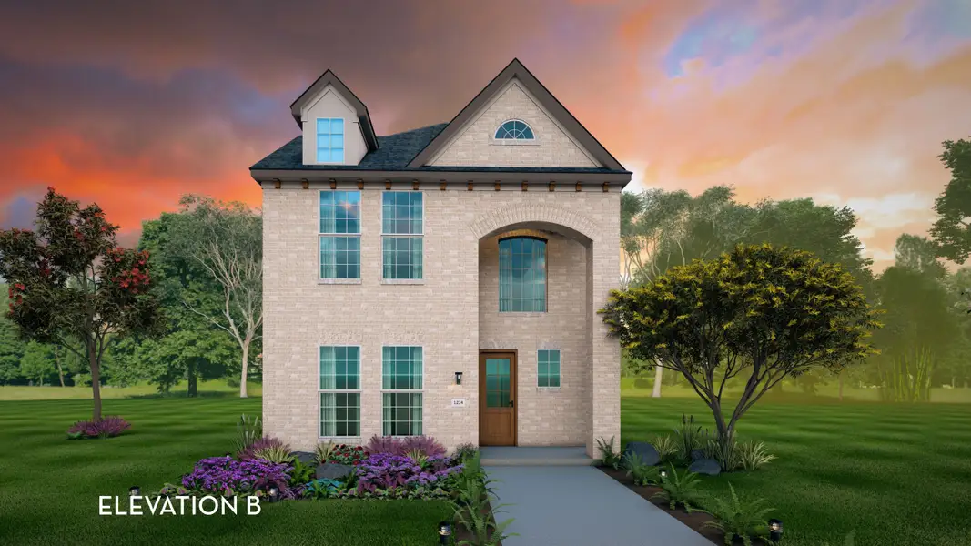 Representative exterior photo of a completed home built from the Denali by CastleRock Communities in The Summit at Center Stage, Keller, TX (Image 2).