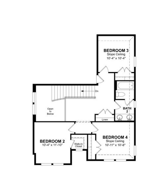 2D floor plan layout for the Sheffield by Beazer Homes in Arabella on the Prairie: Signature Collection, Richmond, TX (Image 5).