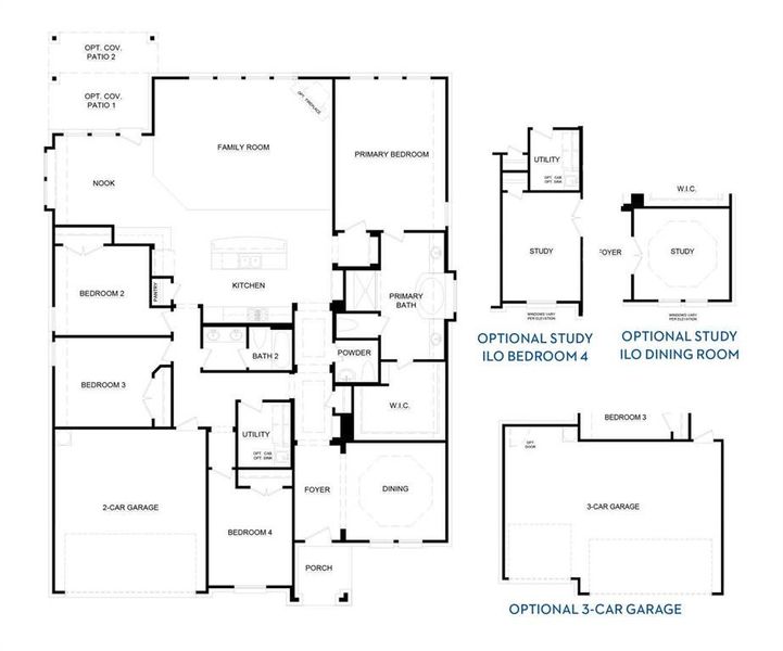 2D floor plan layout of this home in Myrtle Creek, Waxahachie, TX (Image 3).
