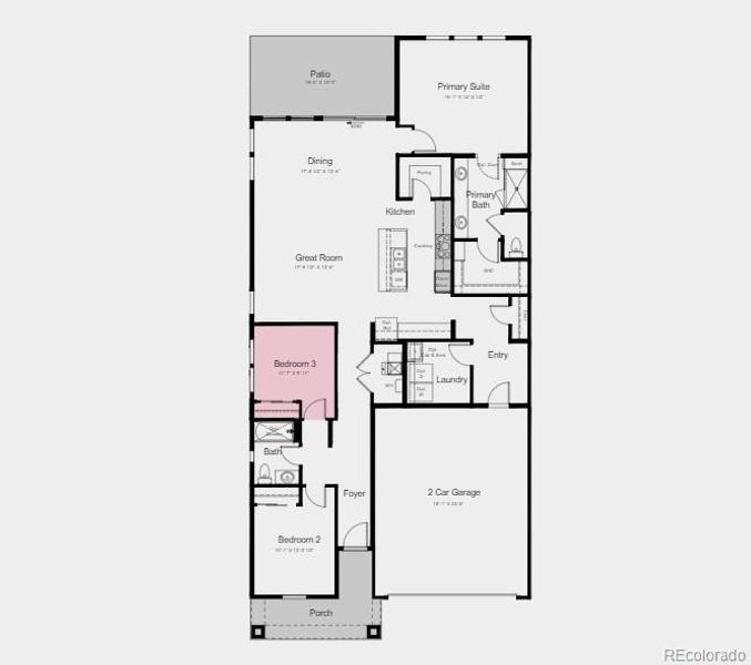 Structural Options Added Include: Patio, Bedroom 3, and Gourmet Kitchen