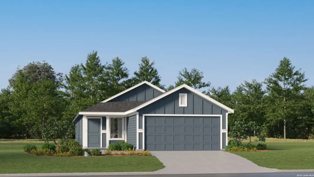 Front exterior of a new home in Willow Point, San Antonio, TX, highlighting curb appeal (Image 21).