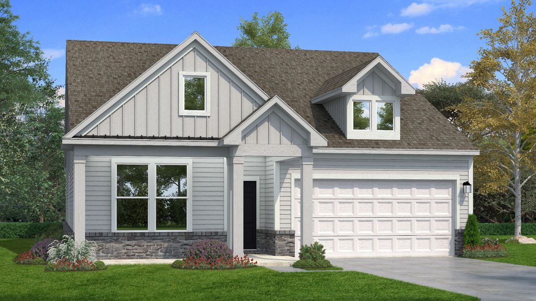 Representative exterior photo of a completed home built from the Avondale by DRB Homes in McClure Farms, Columbia, TN (Image 11). Representative exterior photo of a completed home built from the Avondale by DRB Homes in McClure Farms, Columbia, TN (Image 11).