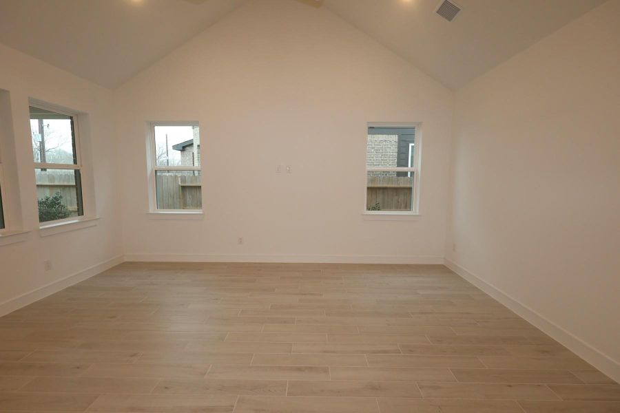 Open great room and dining area