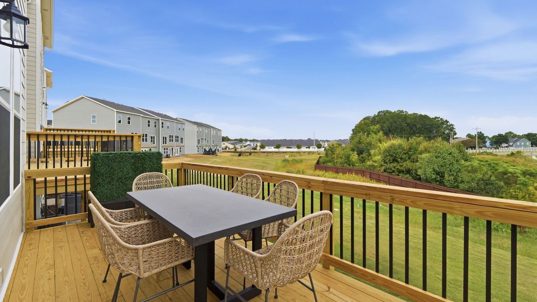 Exterior details and patio area of a home in Fallbrook Townhomes, Indian Trail (Image 21). Exterior details and patio area of a home in Fallbrook Townhomes, Indian Trail (Image 21).