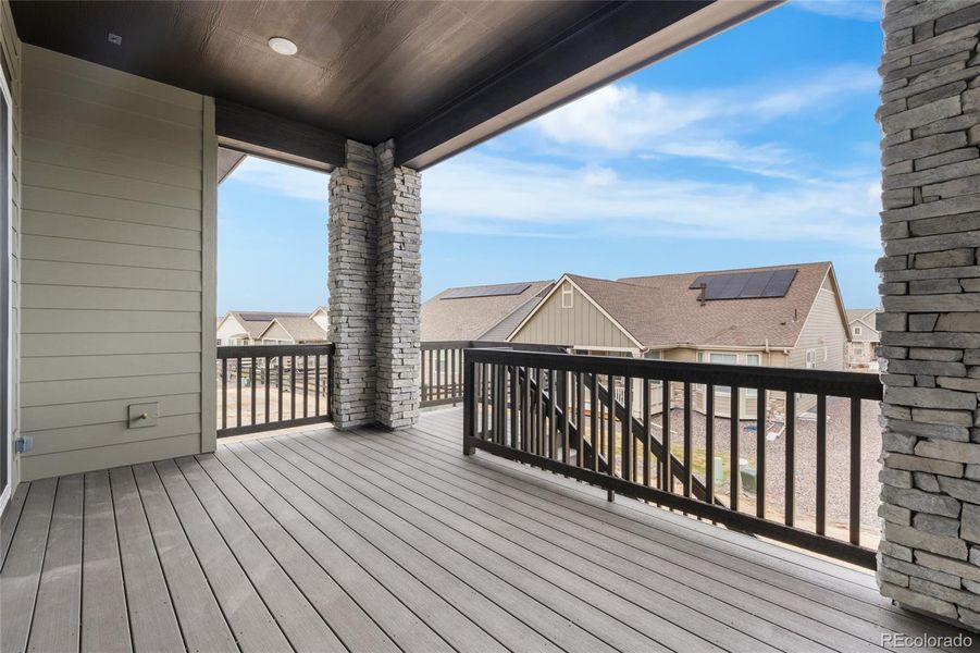 Exterior details and patio area of a home in Hilltop at Inspiration, Aurora (Image 26).
