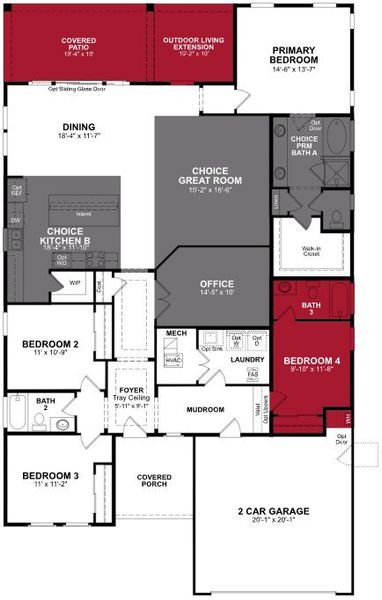 2D floor plan layout of this home in Montana Vista - Summit: Summit, Buckeye, AZ (Image 4).