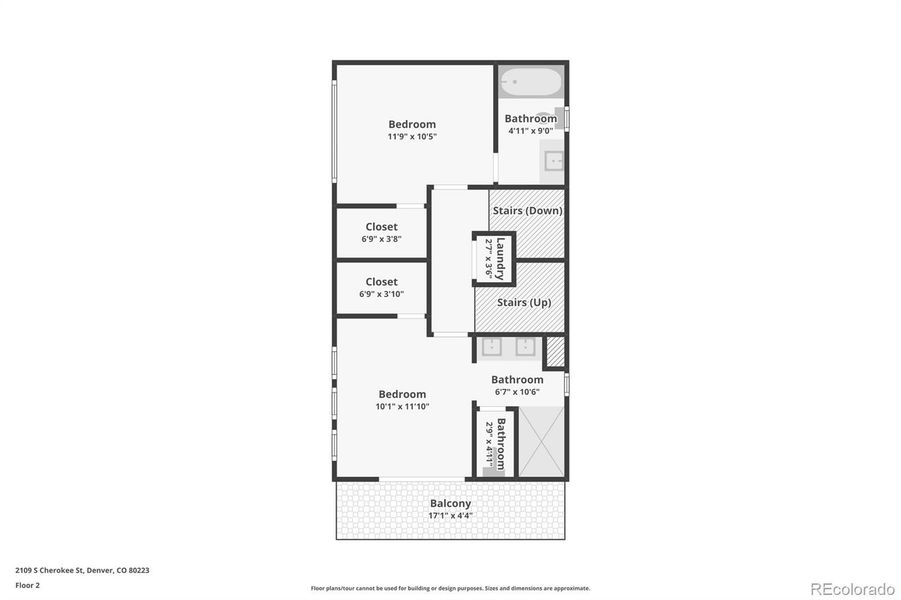 2D floor plan layout of this home in , Denver, CO (Image 4).