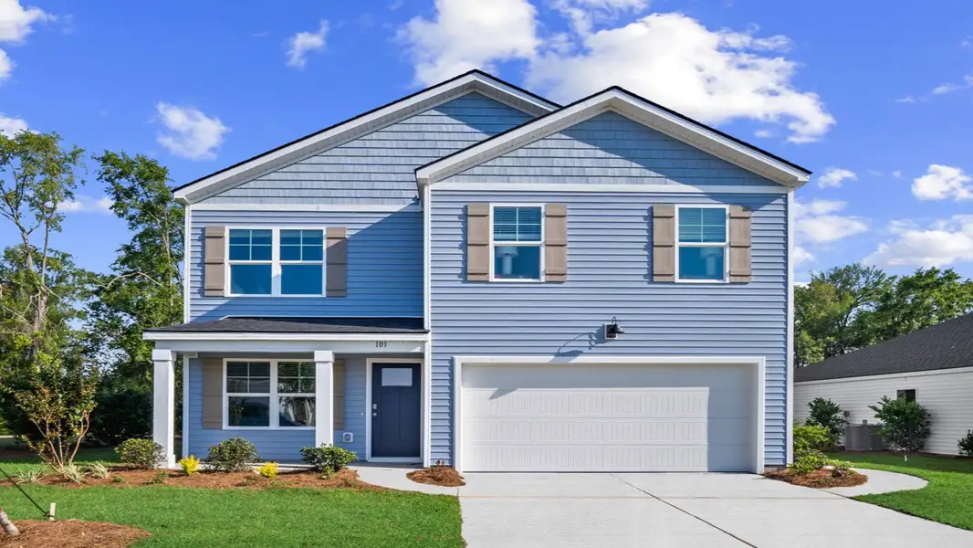 Front exterior of a new home in Stockyard, Statesboro, GA, highlighting curb appeal (Image 1). Front exterior of a new home in Stockyard, Statesboro, GA, highlighting curb appeal (Image 1).