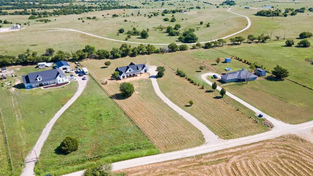 Aerial view of sparsely populated area