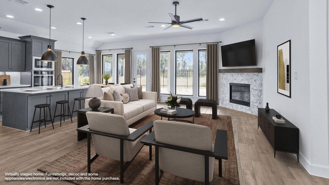 Furnished interior view inside a new home in Artavia 55' - Valencia, Conroe (Image 3). Furnished interior view inside a new home in Artavia 55' - Valencia, Conroe (Image 3).