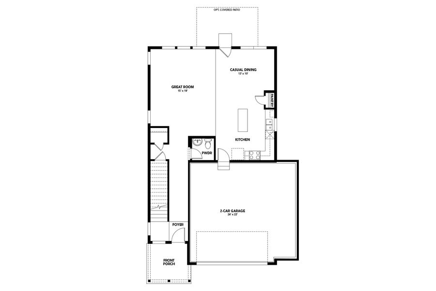 2D floor plan layout for the Violet by Brightland Homes in Granary, Johnstown, CO (Image 3).
