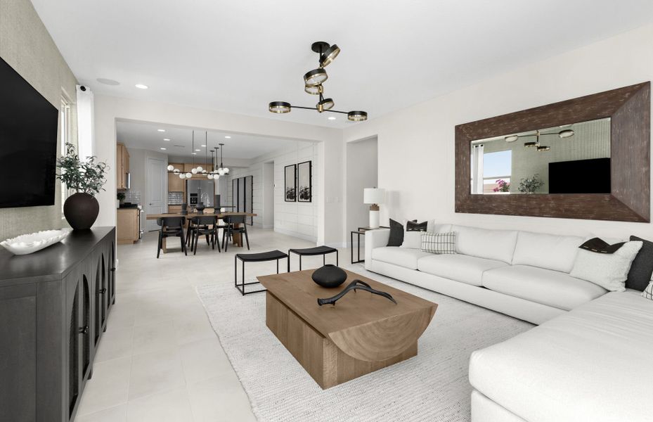Representative furnished interior of a home built from the Hewitt by Pulte Homes in Strata, Dacono (Image 6).