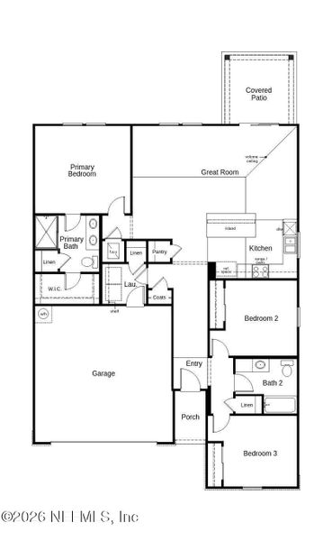2D floor plan layout of this home in Panther Creek, Jacksonville, FL (Image 2). 2D floor plan layout of this home in Panther Creek, Jacksonville, FL (Image 2).