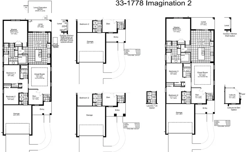 2D floor plan layout for the Imagination 2 by Neal Communities in Grand Park, Sarasota, FL (Image 4).