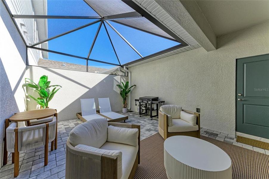 Exterior details and patio area of a home in Nautique at Waterside, Sarasota (Image 22).