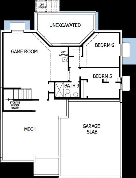 2D floor plan layout of this home in Cloverleaf - Pinnacle Collection, Monument, CO (Image 7).