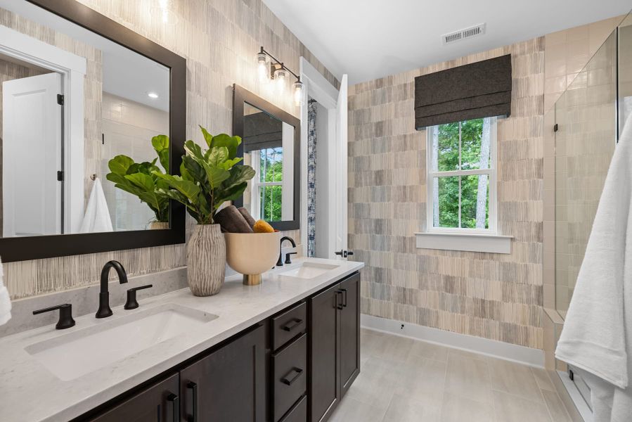 Representative furnished interior of a home built from the Lexington by Tri Pointe Homes in Elm Park, Raleigh (Image 24).