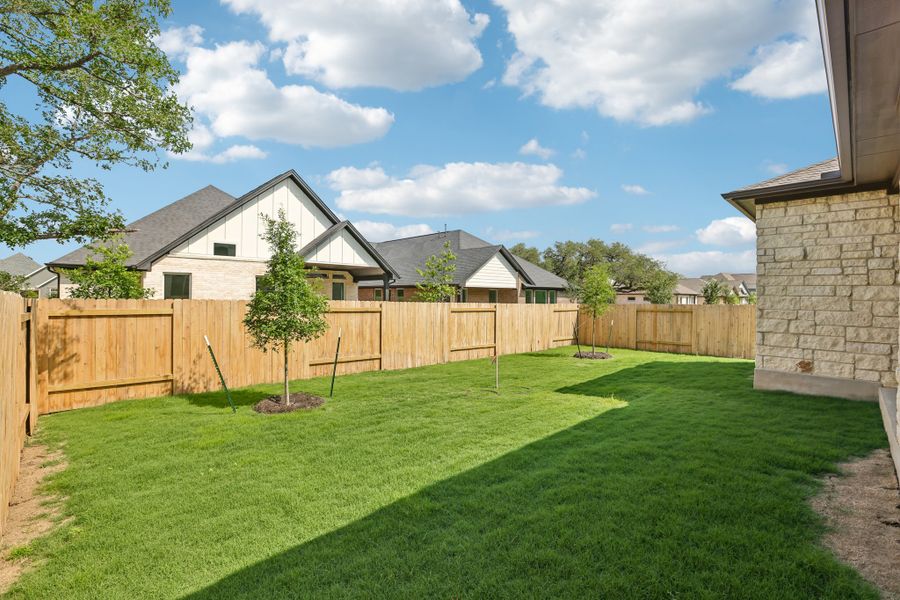 Exterior details and patio area of a home in Persimmon, Buda (Image 3). Exterior details and patio area of a home in Persimmon, Buda (Image 3).