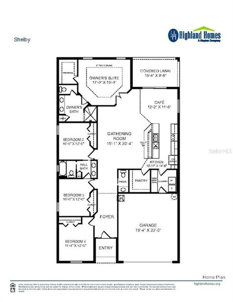 2D floor plan layout of this home in The Crossings - Single-Family Homes, St. Cloud, FL (Image 2).