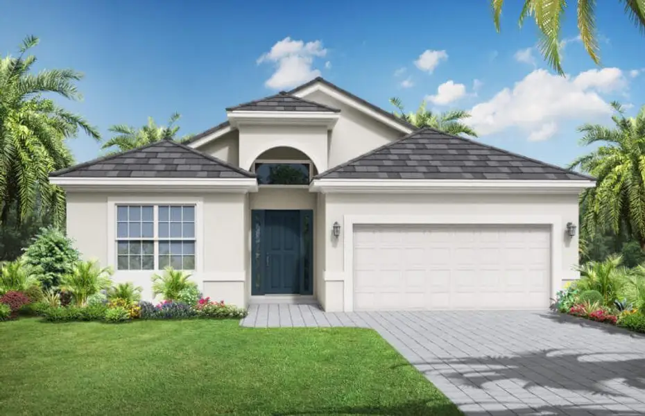 Representative exterior photo of a completed home built from the Grenada 2 by Medallion Home in The Willows, Parrish, FL (Image 5).