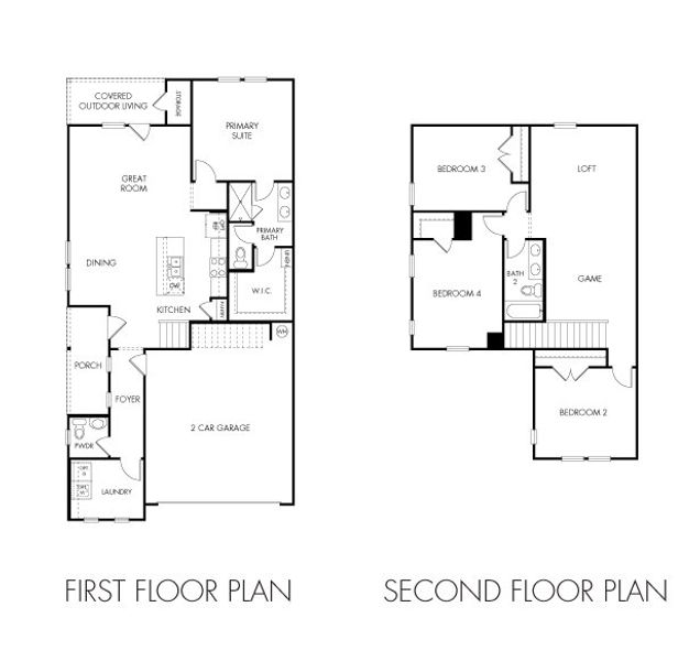 2D floor plan layout of this home in Turner's Village, Buda, TX (Image 3).