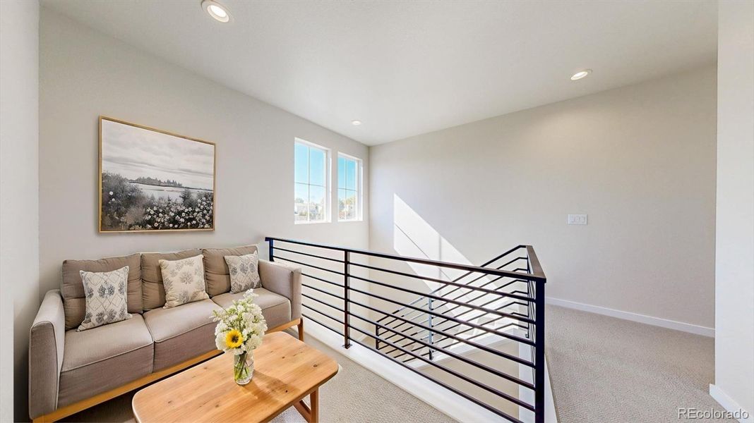 Virtually staged loft space