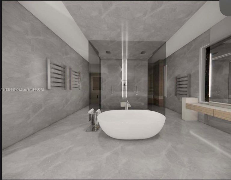 Master Bathroom 3D rendering