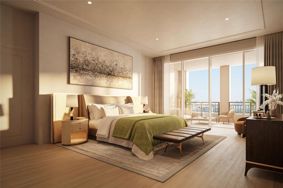 Enter into your spacious primary suite for a quiet and luxurious retreat.