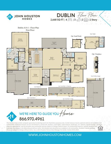 2D floor plan layout for the Dublin by John Houston Homes in Valor Estates, Temple, TX (Image 3).