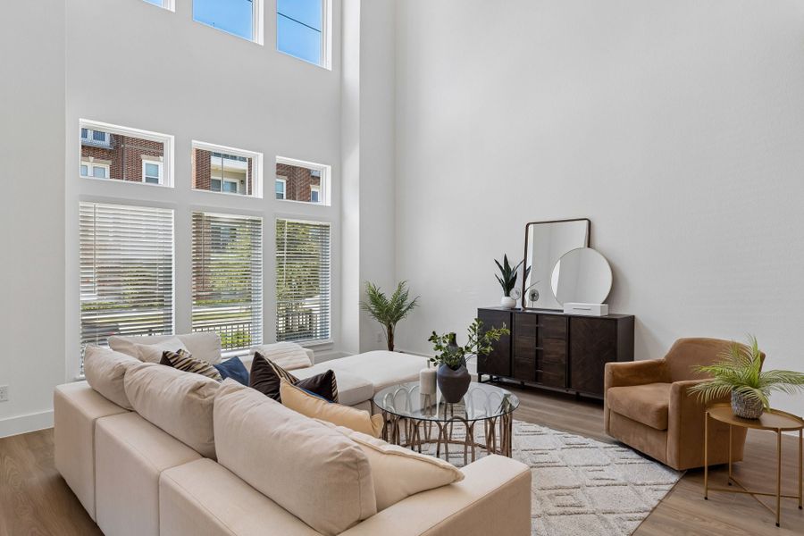 Representative furnished interior of a home built from the Roosevelt by Centre Living Homes in Newman Village Townhomes, Frisco (Image 8).