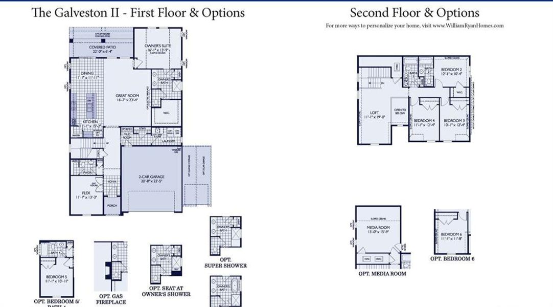 The Galveston II Floorplan Options