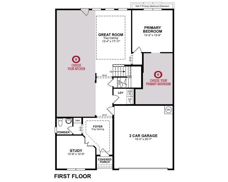 2D floor plan layout for the Avalon by Beazer Homes in Woodcreek, Fate, TX (Image 3).