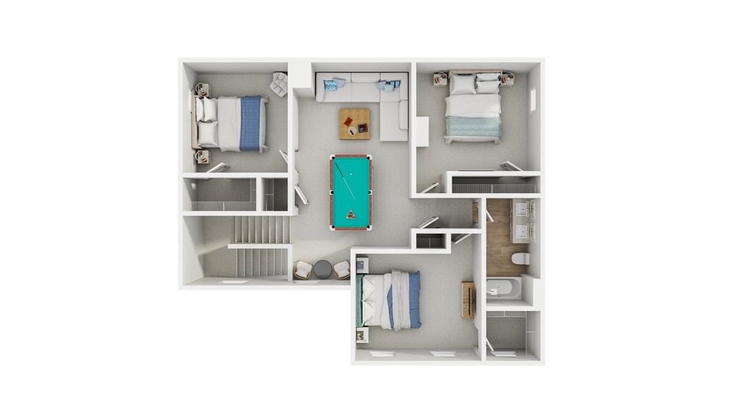 2D floor plan layout of this home in Magnolia at the Bluffs Phase 3, Freeport, FL (Image 5).