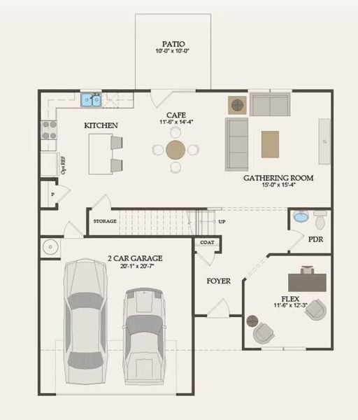 2D floor plan layout of this home in Nexton, Summerville, SC (Image 3).