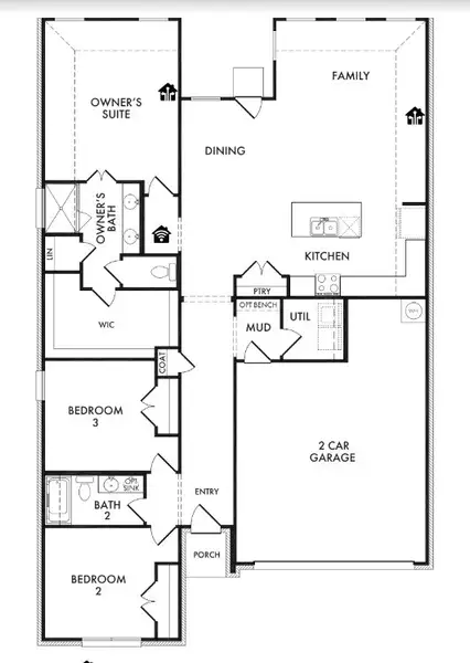 2D floor plan layout for the Boston by Impression Homes in Terra Vella, Haslet, TX (Image 3).