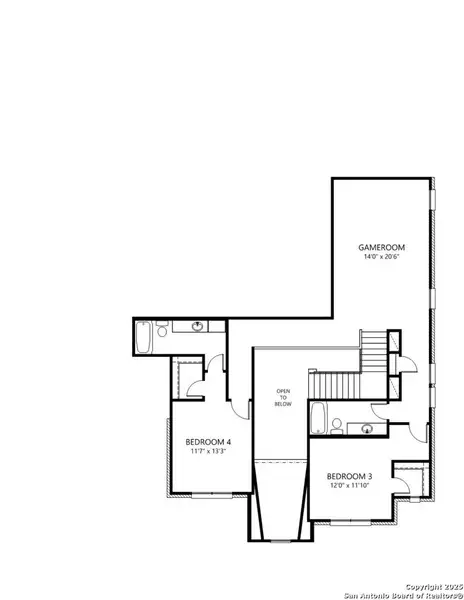 2D floor plan layout of this home in Kinder Ranch 70's, San Antonio, TX (Image 3). 2D floor plan layout of this home in Kinder Ranch 70's, San Antonio, TX (Image 3).