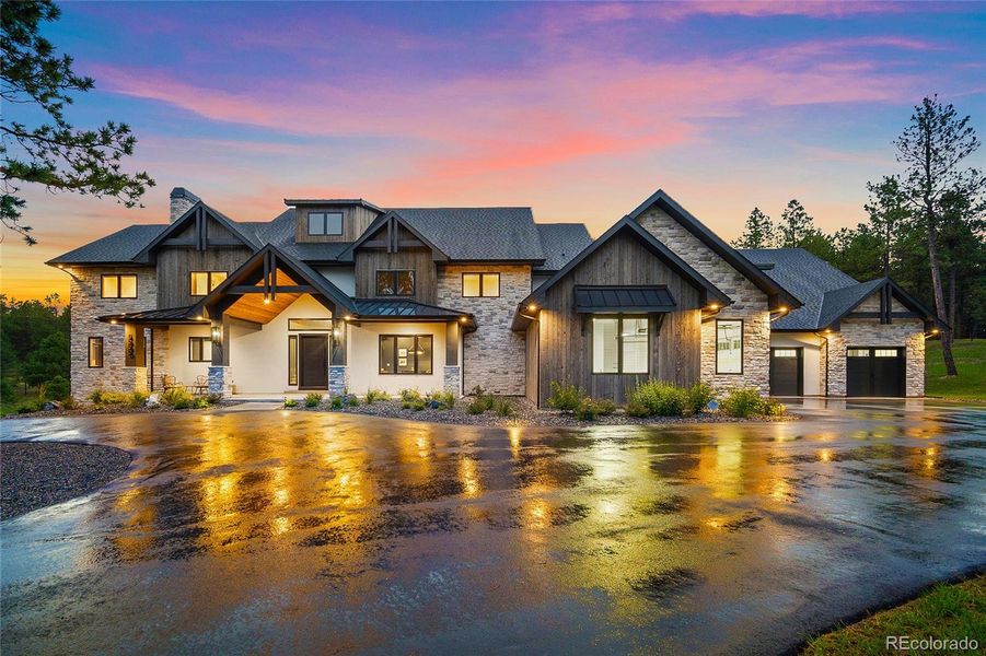 Stunning view of custom home built by Palmer Ridge Construction