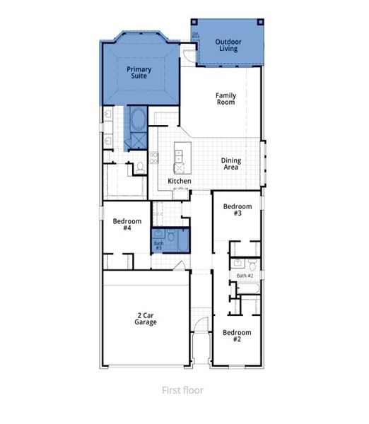 2D floor plan layout of this home in Sandbrock Ranch: 45ft. lots, Aubrey, TX (Image 2). 2D floor plan layout of this home in Sandbrock Ranch: 45ft. lots, Aubrey, TX (Image 2).
