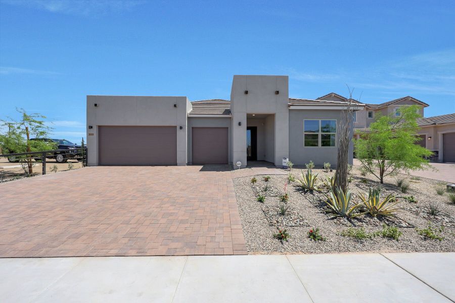 Representative exterior photo of a completed home built from the Garnet by Mattamy Homes in Landmarke, Queen Creek, AZ (Image 26).