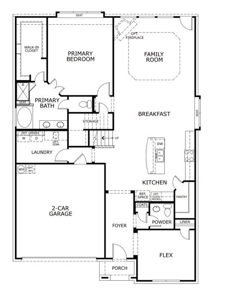 2D floor plan layout for the Concept 2870 by Risewell Homes in El Dorado, Granbury, TX (Image 3).