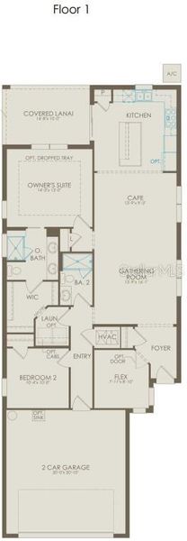 2D floor plan layout of this home in Del Webb Minneola, Minneola, FL (Image 4).