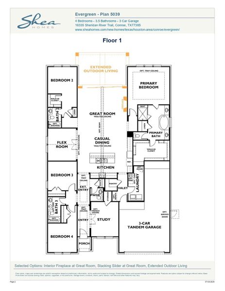 2D floor plan layout of this home in Evergreen 60', Conroe, TX (Image 1). 2D floor plan layout of this home in Evergreen 60', Conroe, TX (Image 1).