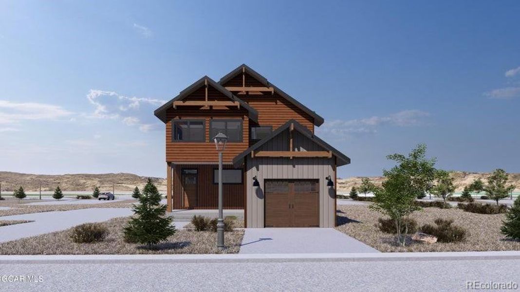 Front exterior of a new home in , Granby, CO, highlighting curb appeal (Image 1). Front exterior of a new home in , Granby, CO, highlighting curb appeal (Image 1).