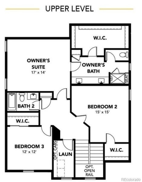 2D floor plan layout of this home in Windler Single Family Homes, Aurora, CO (Image 3).