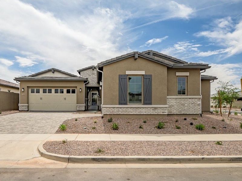 Front exterior of a new home in Elegance at Eastmark, Mesa, AZ, highlighting curb appeal (Image 28).