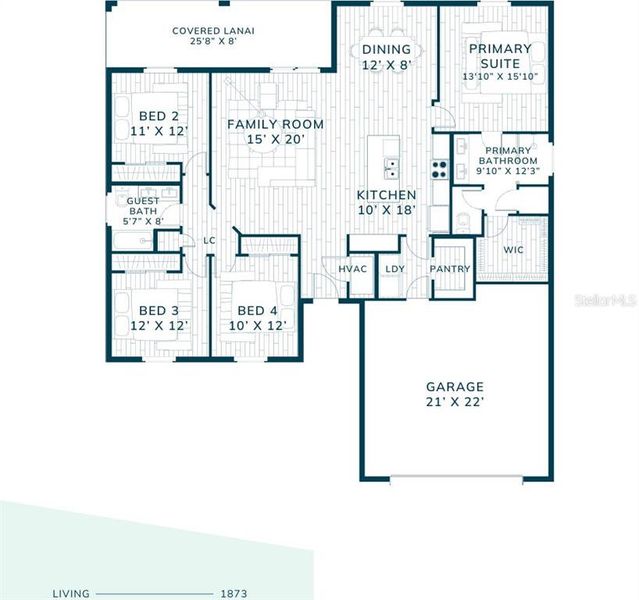 2D floor plan layout of this home in Palm Coast, Palm Coast, FL (Image 4). 2D floor plan layout of this home in Palm Coast, Palm Coast, FL (Image 4).
