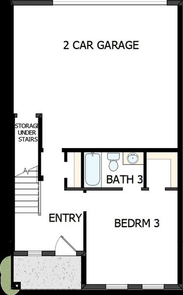 2D floor plan layout of this home in Emerald Landing at Waterside at Lakewood Ranch – City Homes, Sarasota, FL (Image 5).