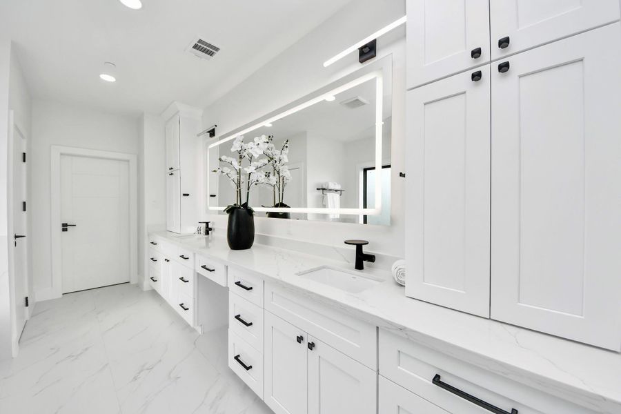 This is another angle of the spa-inspired luxury bathroom.