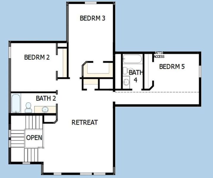 2D floor plan layout of this home in Hidden Ponds Reserve, Awendaw, SC (Image 2).