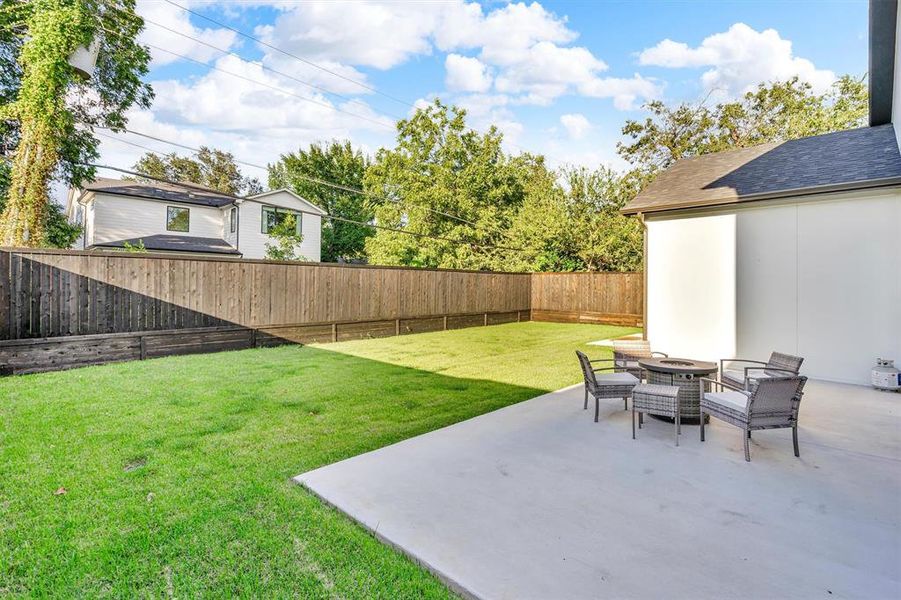 Fenced backyard featuring a patio Fenced backyard featuring a patio